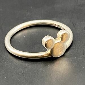 PANDORA Disney MICKEY MOUSE Silhouette Ring 197508 925 Sterling Silver - Size 7